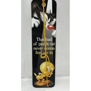 Vintage Looney Tunes Sylvester the cat and Tweety Bird Bookmark Antioch 1997